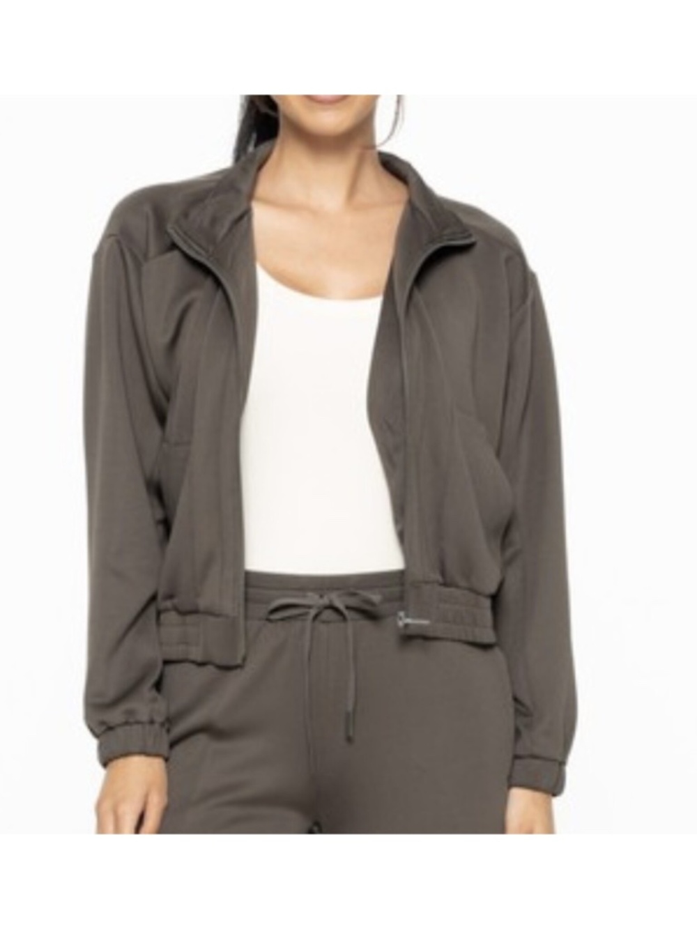 Olive Green Athletic Bomber Jacket